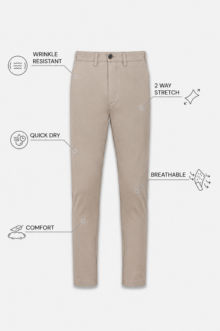 THE MOOVEX - CHINO PANTS - LIGHT GREY