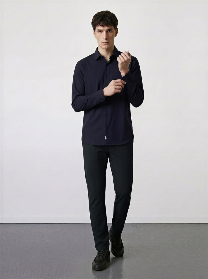 THE MOOVEX - DOUBLE KNIT CHINO PANTS - BLACK