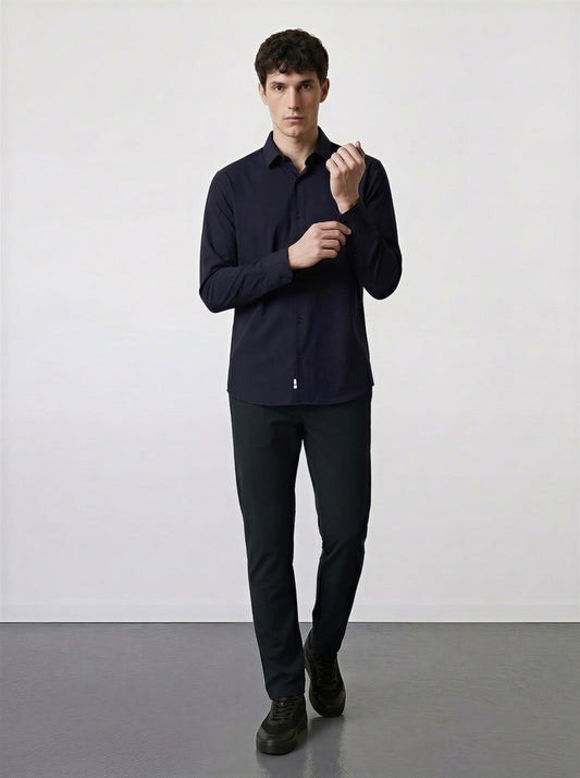 THE MOOVEX - DOUBLE KNIT CHINO PANTS - BLACK