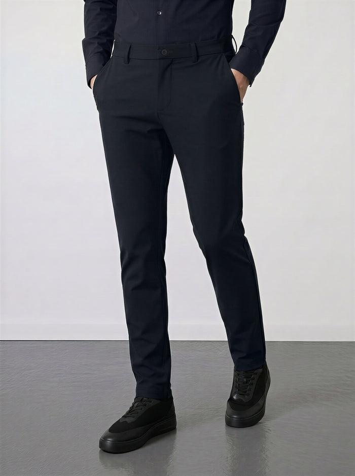 THE MOOVEX - DOUBLE KNIT CHINO PANTS - BLACK