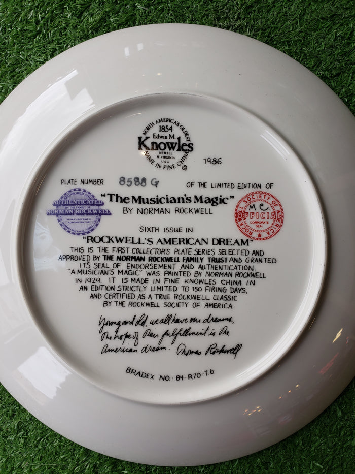 The Musician's Magic by Norman Rockwell collectible plate
