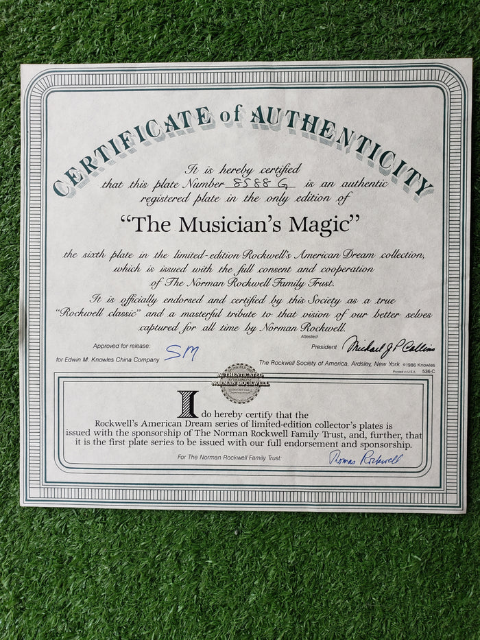 The Musician's Magic by Norman Rockwell collectible plate