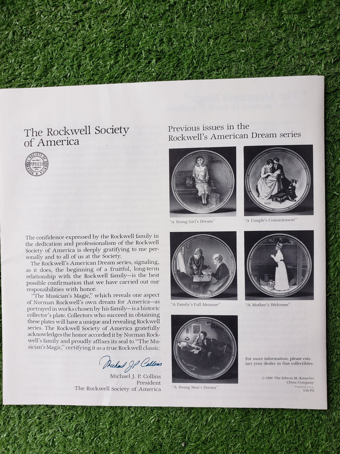 The Musician's Magic by Norman Rockwell collectible plate