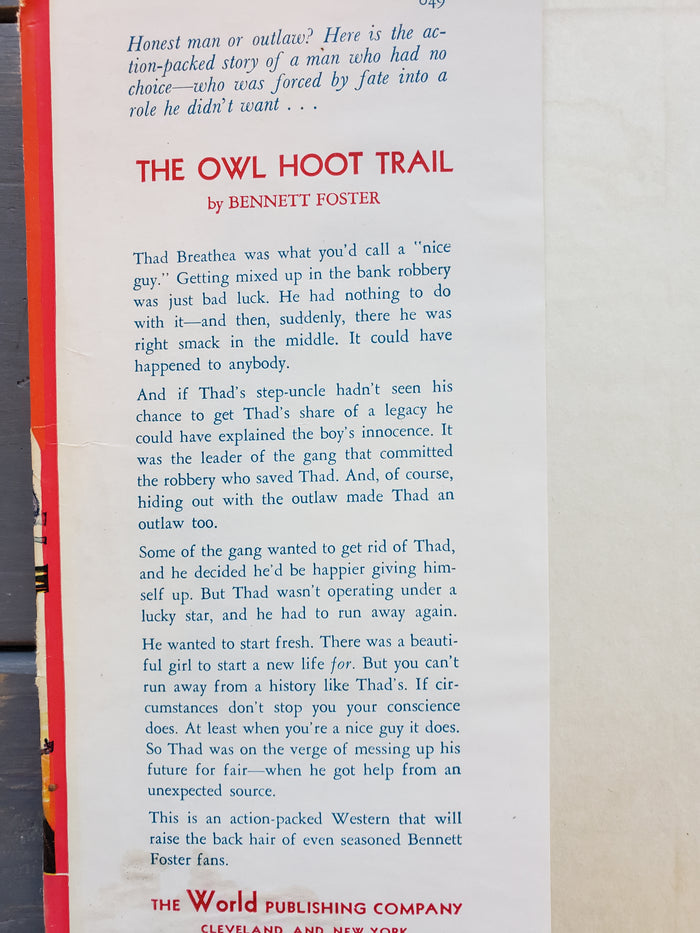 The Owl Hoot Trail by Bennett Foster (1945)