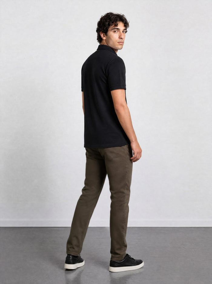 THE PIQUÉ FLEX - REGULAR POLO - BLACK