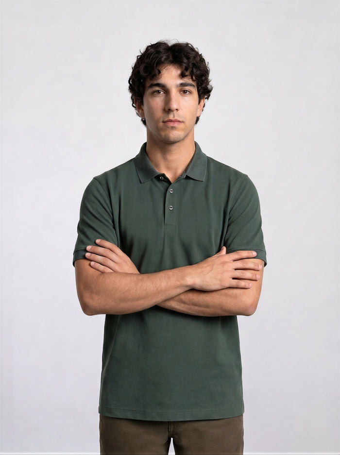 THE PIQUÉ FLEX - REGULAR POLO - DARK GREEN