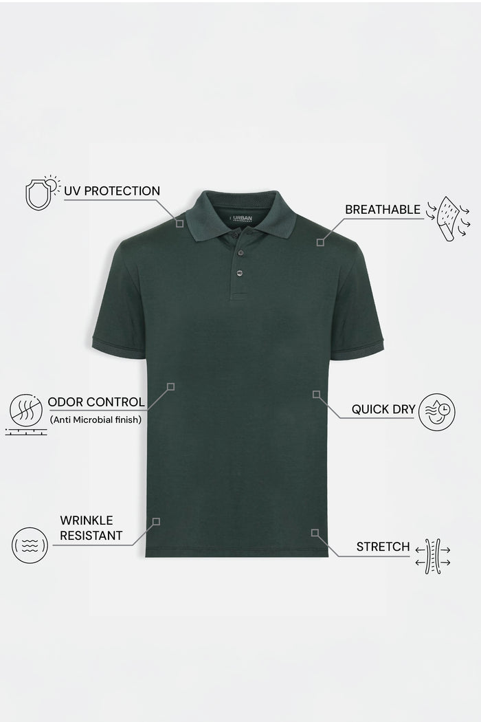 THE PIQUÉ FLEX - REGULAR POLO - DARK GREEN