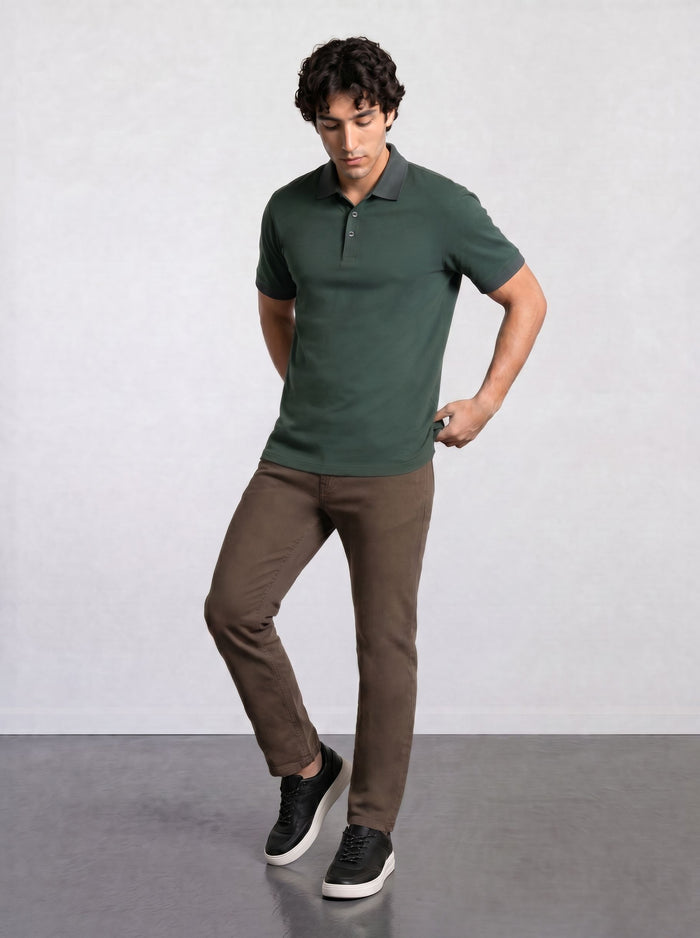 THE PIQUÉ FLEX - REGULAR POLO - DARK GREEN