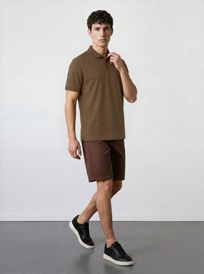 THE PIQUÉ FLEX - REGULAR POLO - OCHRE
