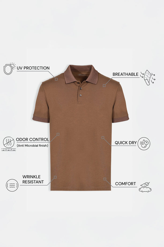 THE PIQUÉ FLEX - REGULAR POLO - OCHRE