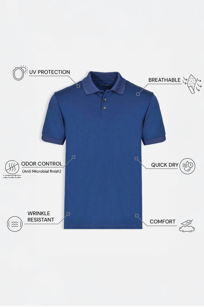 THE PIQUÉ FLEX - REGULAR POLO - ROYAL BLUE