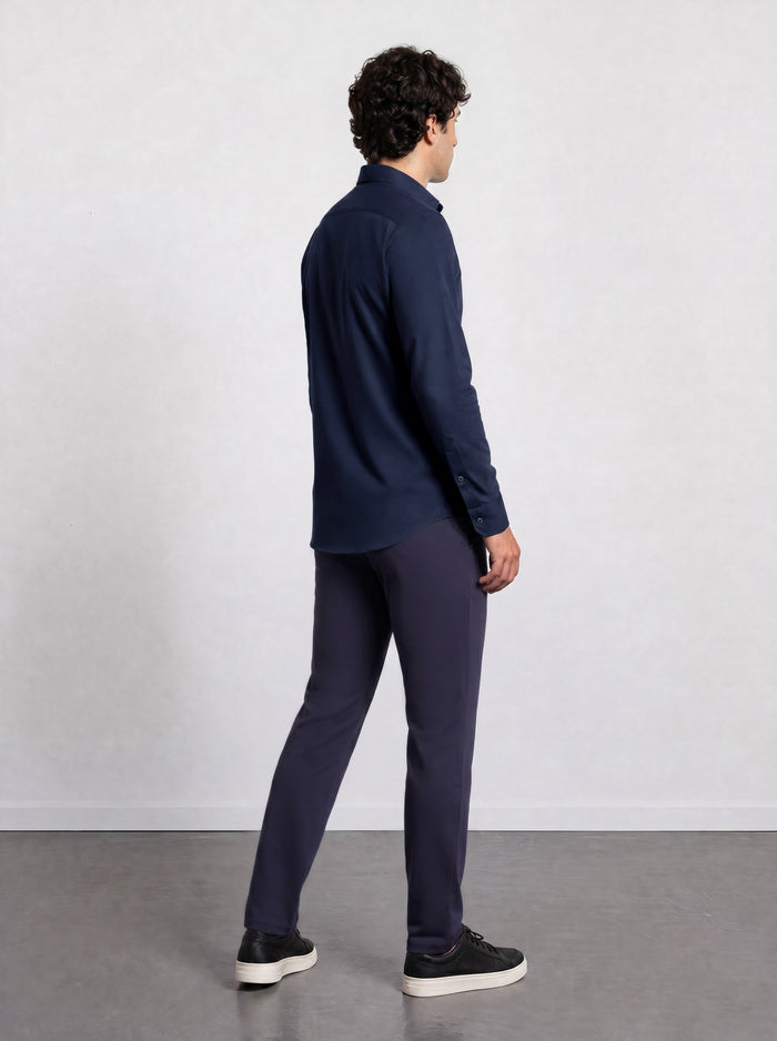 THE PIQUÉ FLEX - SLIM FULL SHIRT - NAVY BLUE