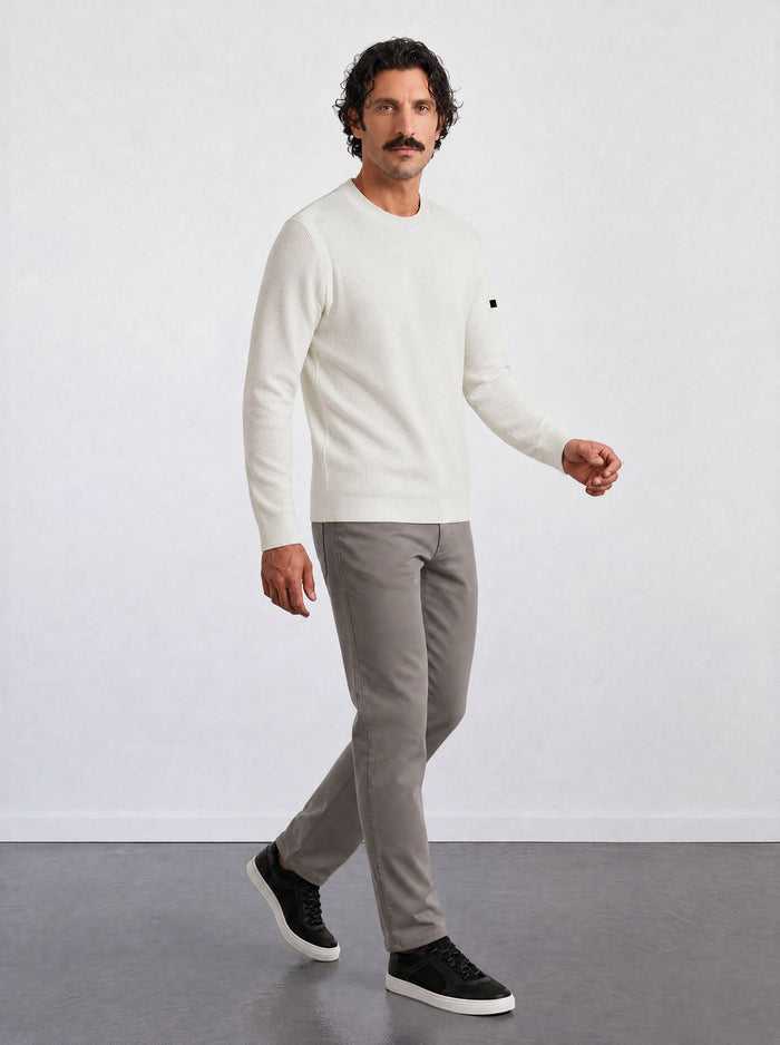 THE SOFT EASE - JACQUARD SWEATER - OFF WHITE