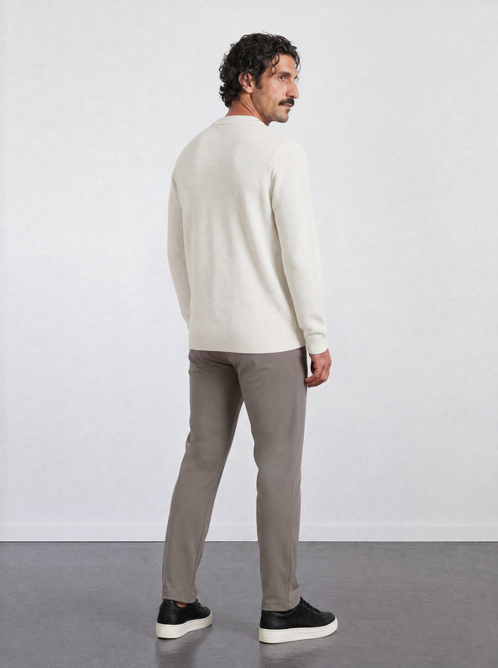 THE SOFT EASE - JACQUARD SWEATER - OFF WHITE