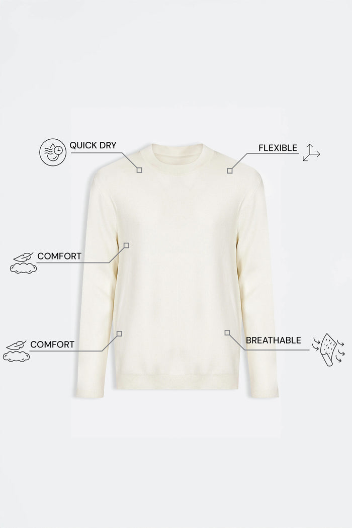 THE SOFT EASE - JACQUARD SWEATER - OFF WHITE