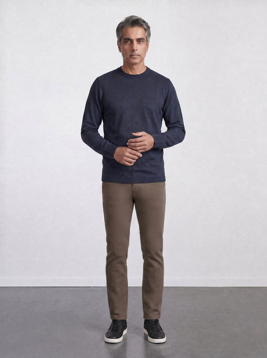 THE SOFT EASE - REGULAR SWEATER - NAVY AND LIME GREEN