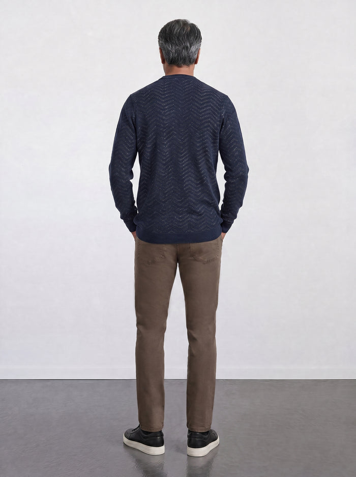 THE SOFT EASE - REGULAR SWEATER - NAVY AND LIME GREEN