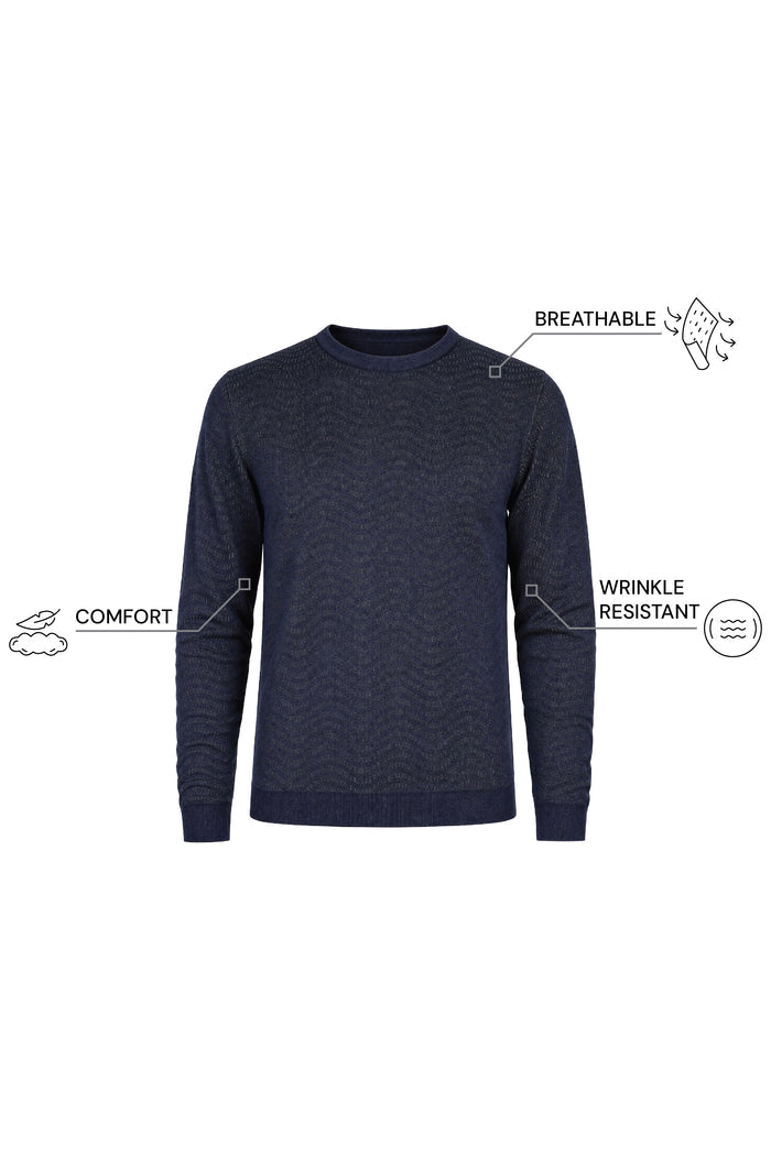 THE SOFT EASE - REGULAR SWEATER - NAVY AND LIME GREEN
