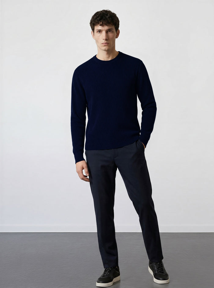 THE SOFT EASE - REGULAR SWEATER - NAVY BLUE
