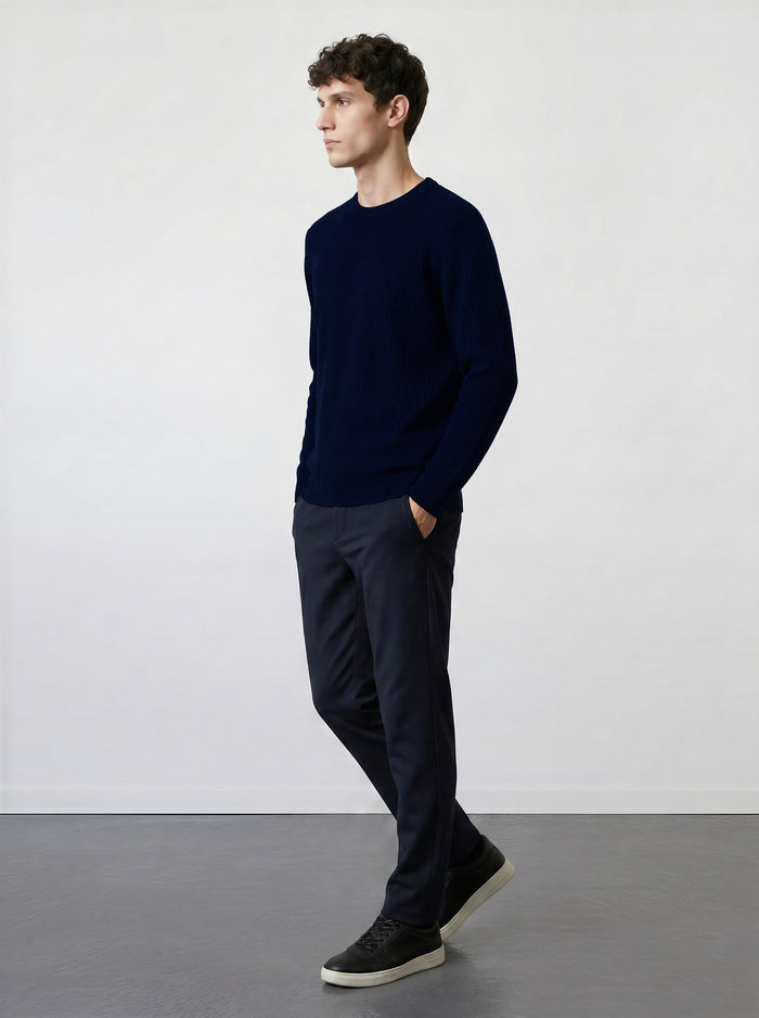 THE SOFT EASE - REGULAR SWEATER - NAVY BLUE