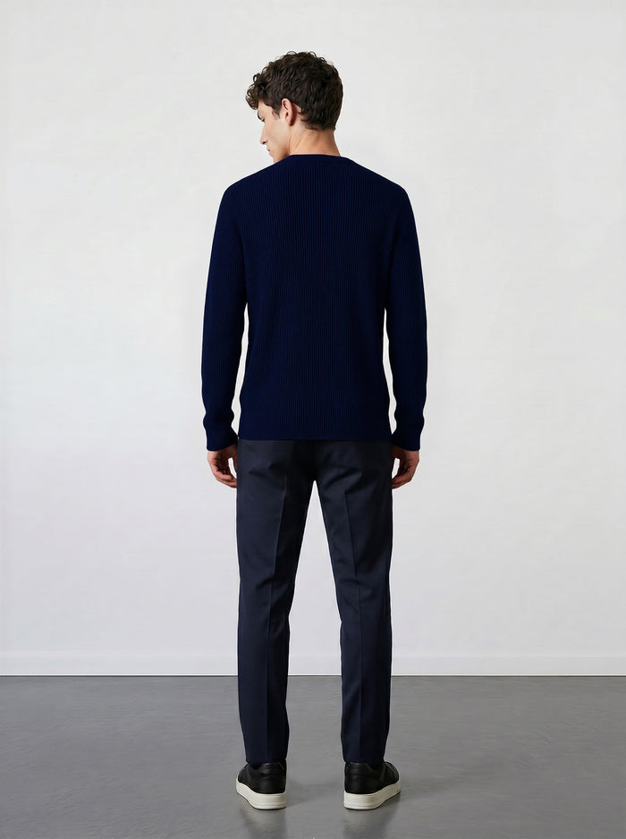 THE SOFT EASE - REGULAR SWEATER - NAVY BLUE