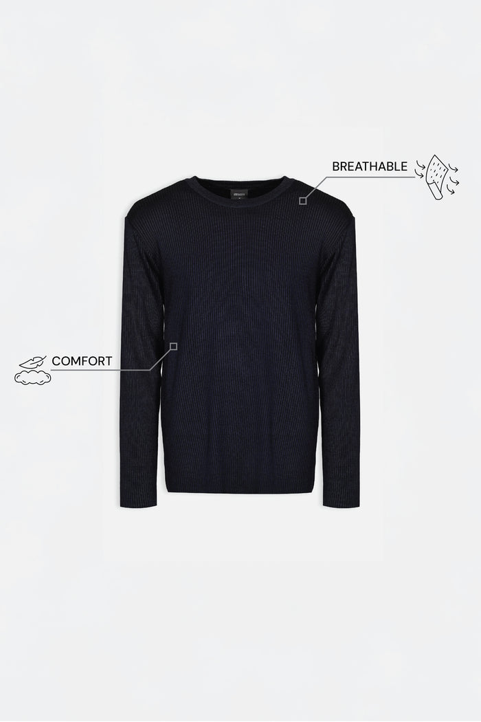 THE SOFT EASE - REGULAR SWEATER - NAVY BLUE