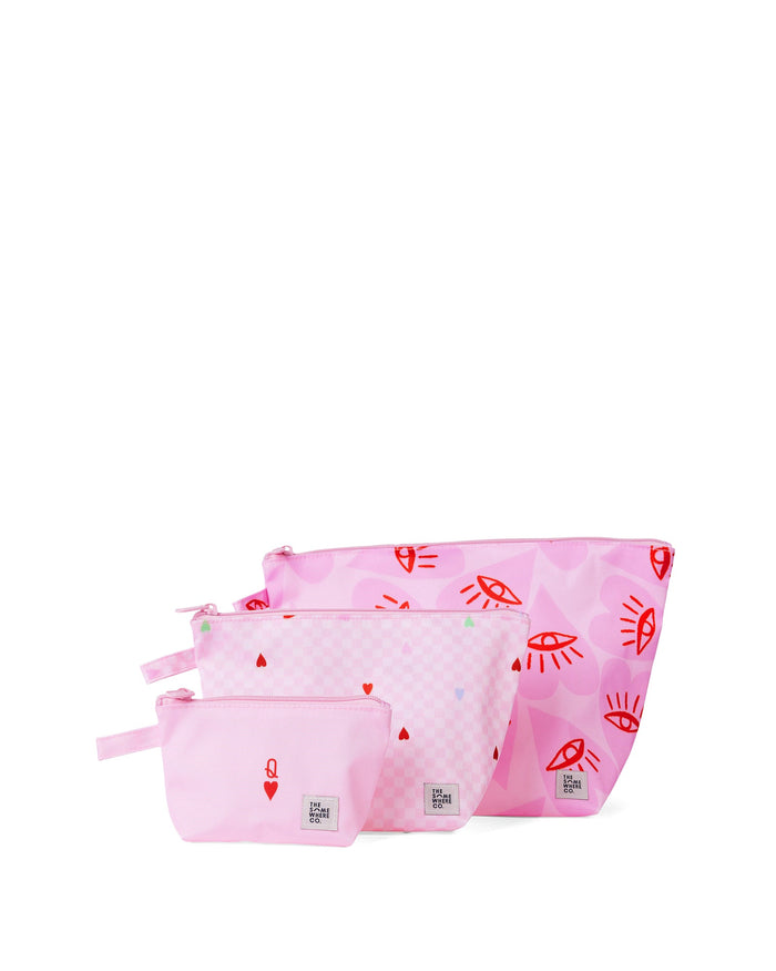 The Somewhere Co Handy Pouch Trio - Queen of Hearts