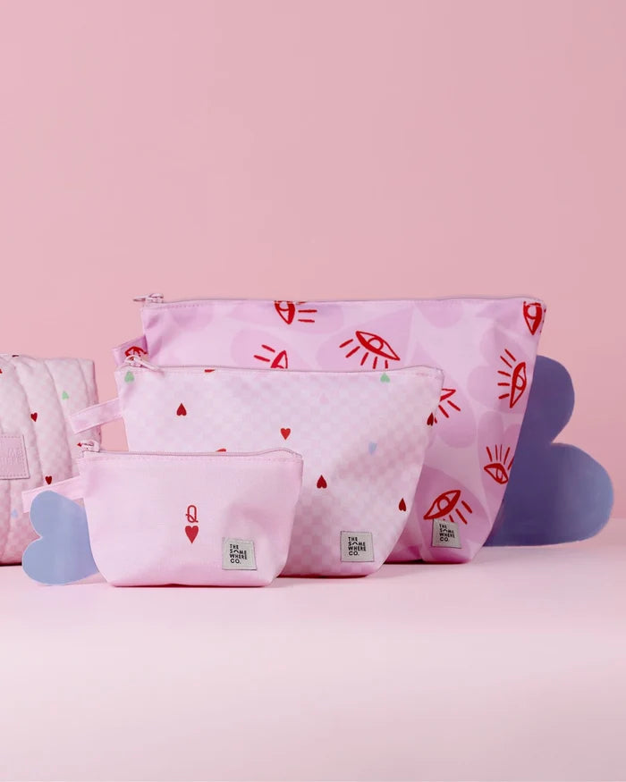 The Somewhere Co Handy Pouch Trio - Queen of Hearts