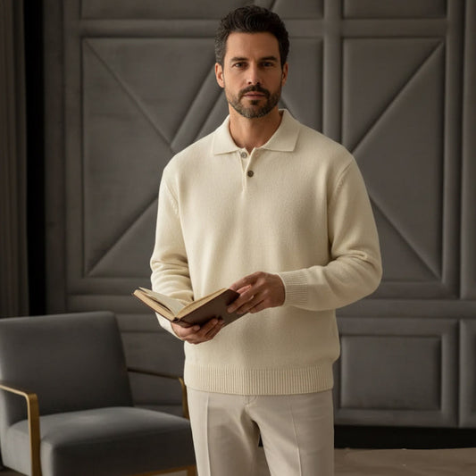 TheClassic Buttoned Polo Sweater
