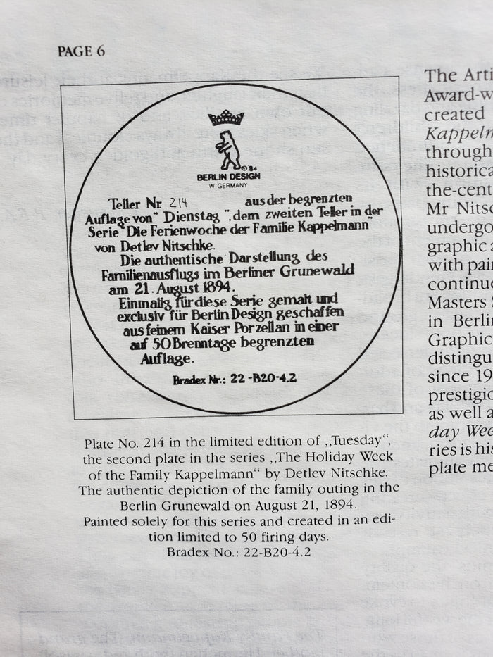"Tuesday" in the Kappelmann Family's Holiday Week series by Detlev Nitschke