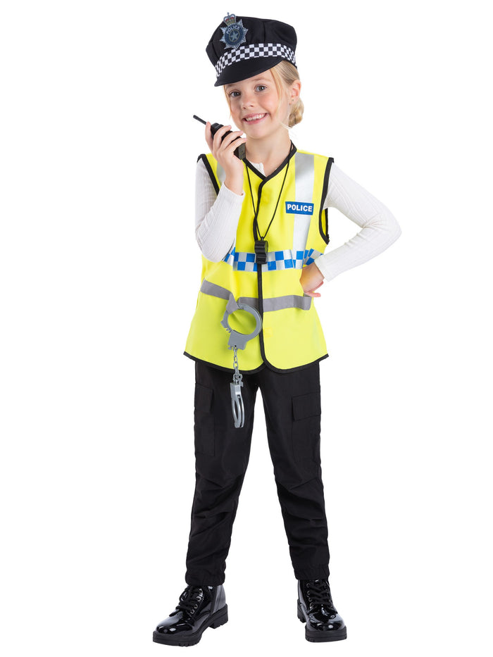UK Police Kit with Vest, Hat & 5 Pieces Toy