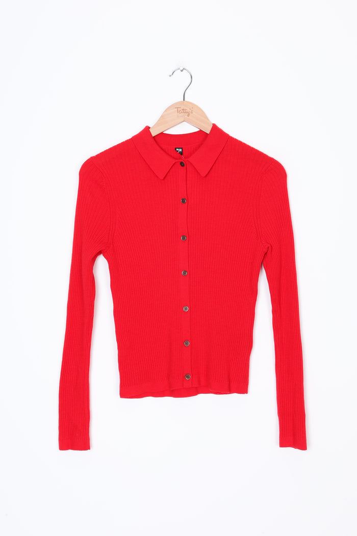 Uniqlo Womens Red Cardigan Size M