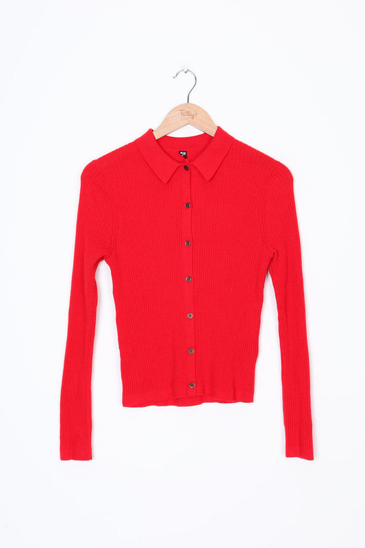 Uniqlo Womens Red Cardigan Size M