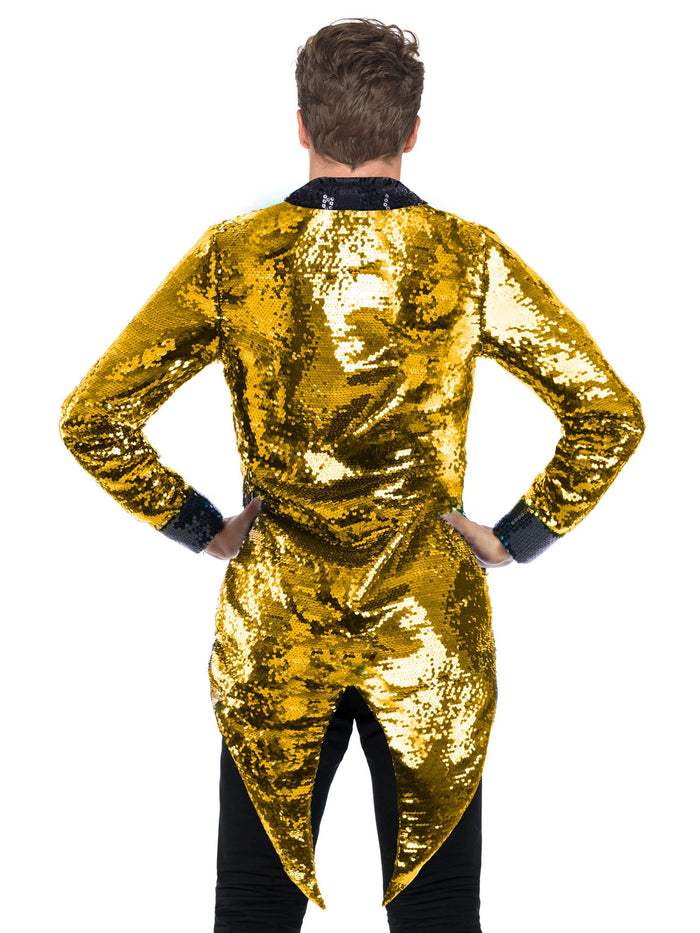 Unisex Sequin Tailcoat Jacket Gold & Silver