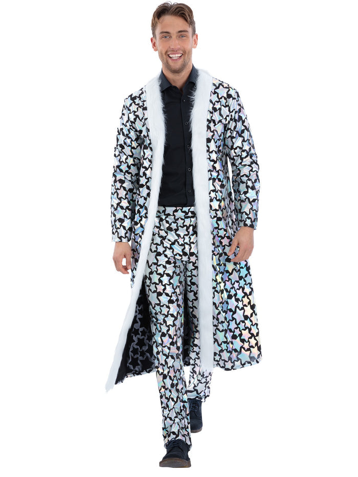 Unisex Star Gazer Coat, Holographic Iridescent