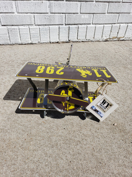 University of Wyoming License Plate Large Bi-Plane