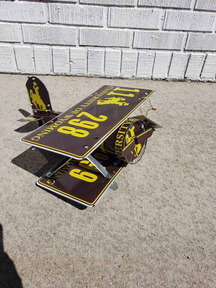 University of Wyoming License Plate Large Bi-Plane