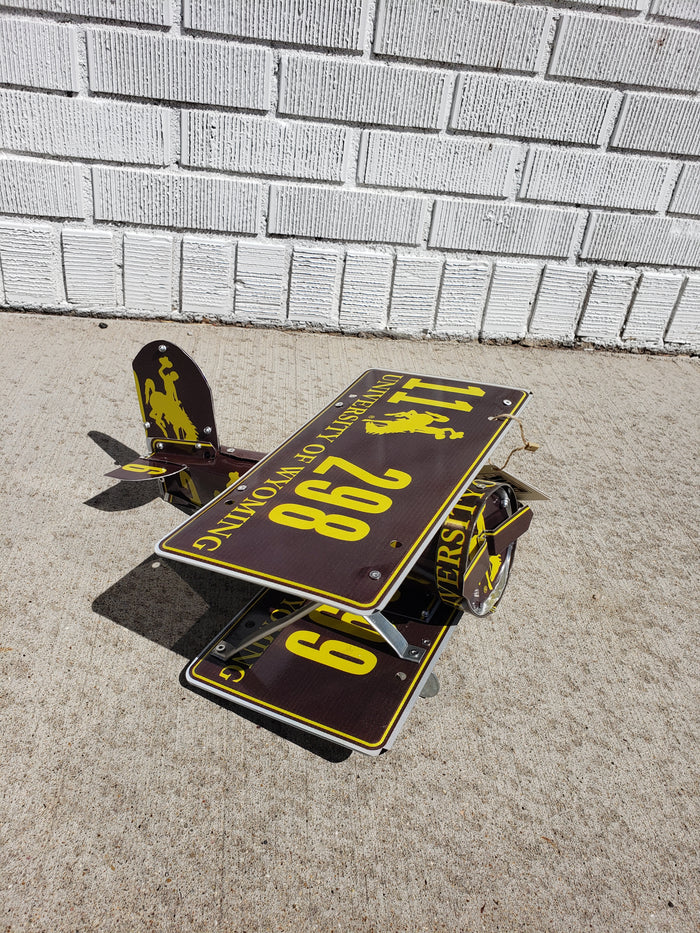 University of Wyoming License Plate Large Bi-Plane