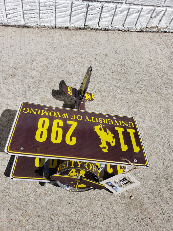 University of Wyoming License Plate Large Bi-Plane