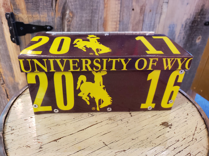 University of Wyoming license plate pencil box