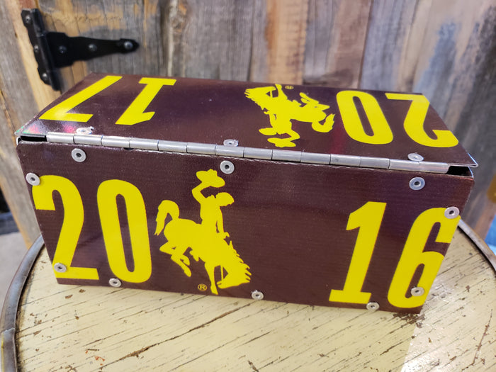 University of Wyoming license plate pencil box