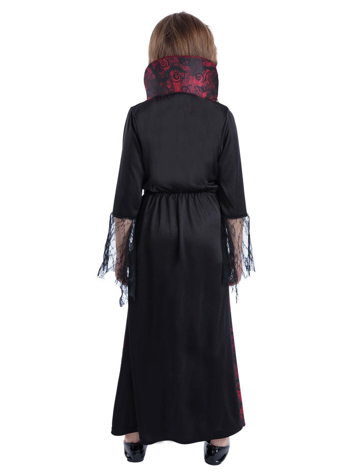 Vampiress Costume with Dress & Attached Collar