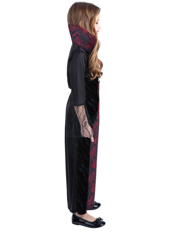 Vampiress Costume with Dress & Attached Collar
