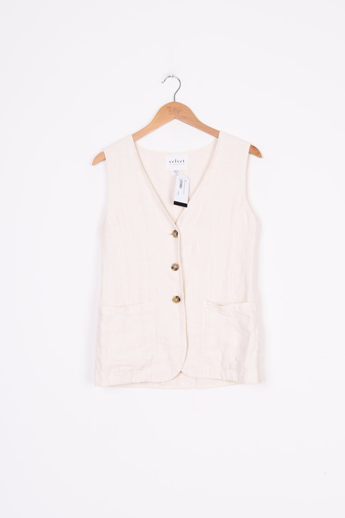 Velvet Womens White Top Size XS