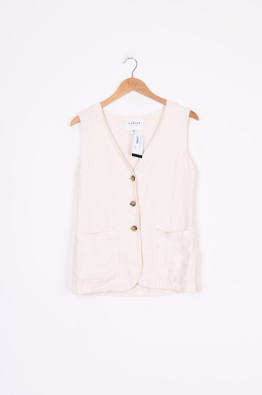 Velvet Womens White Top Size XS