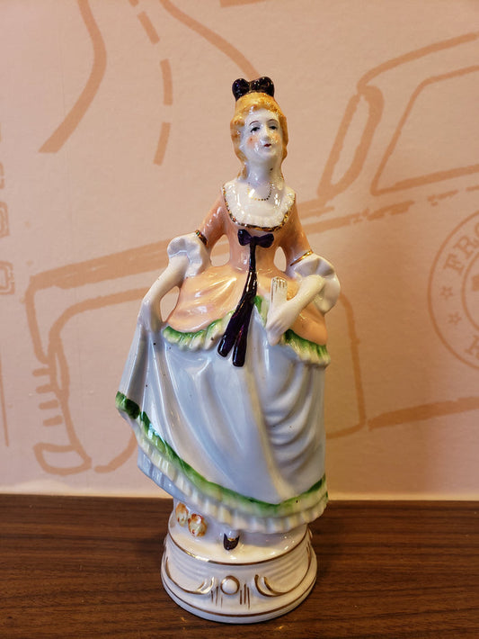 Victorian Lady figurine (ginger hair purple bow)