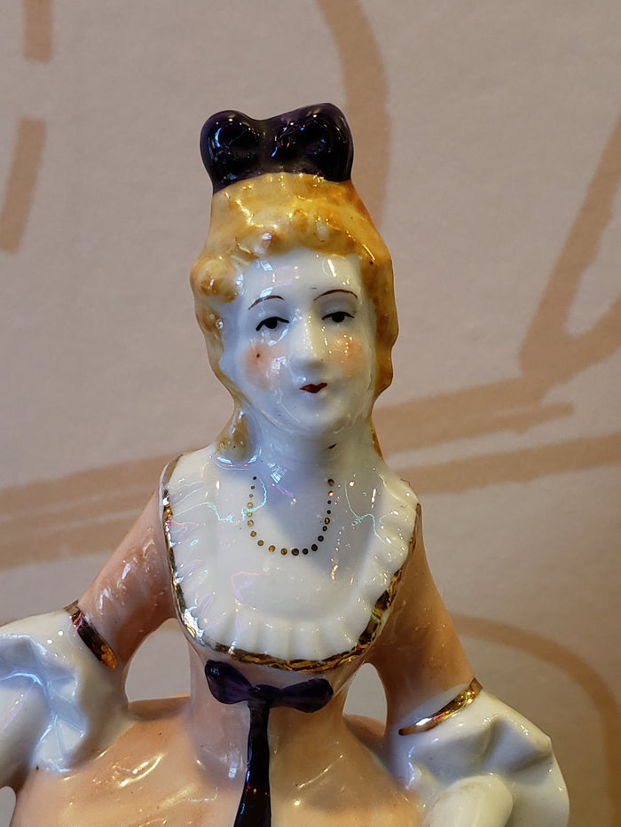 Victorian Lady figurine (ginger hair purple bow)