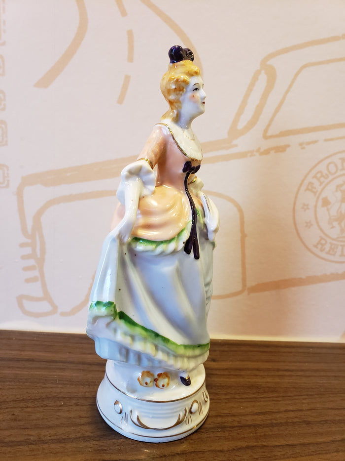 Victorian Lady figurine (ginger hair purple bow)