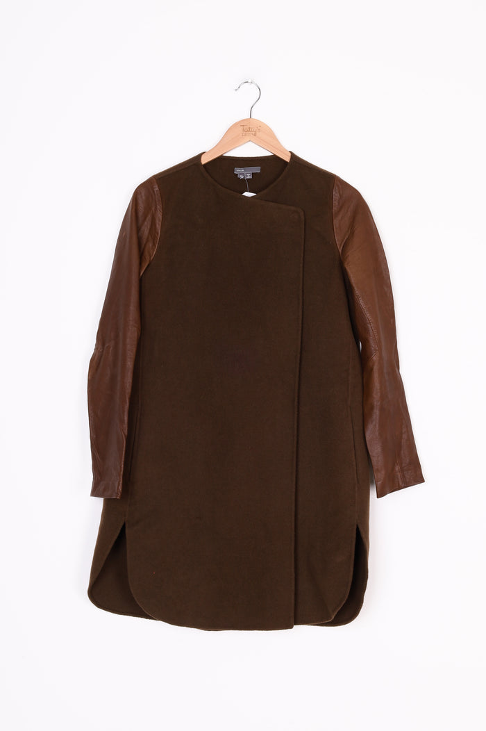 Vince. Womens Brown Coat Size S
