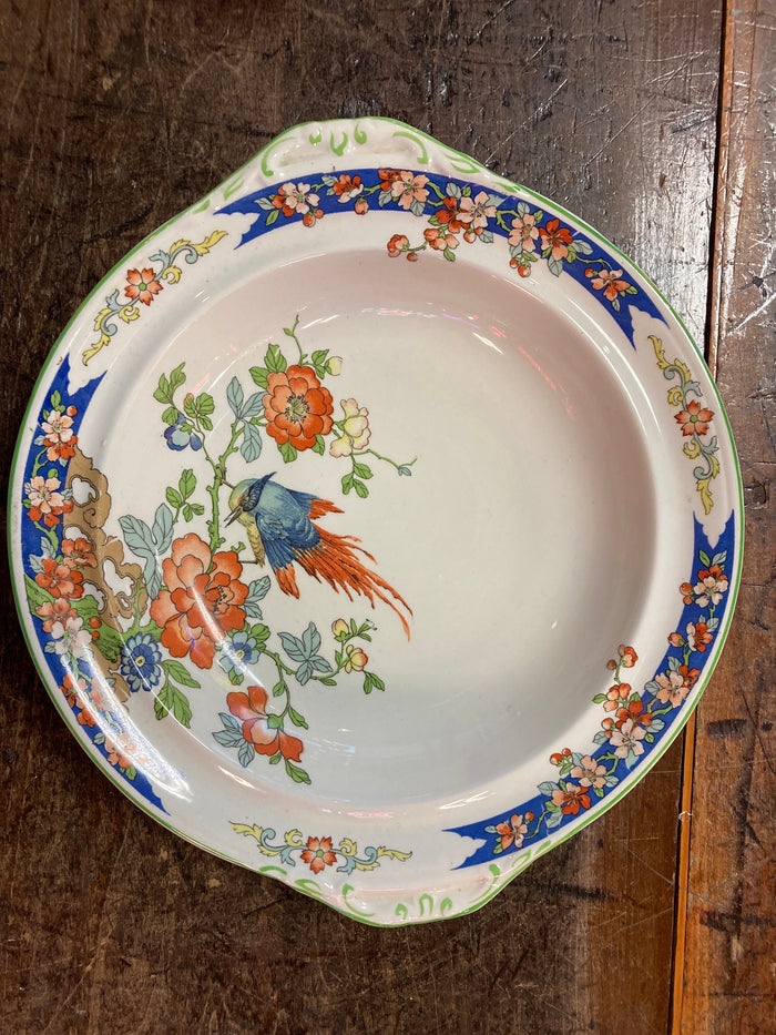 Vintage White floral Gravy Boat & Serving Bowl set